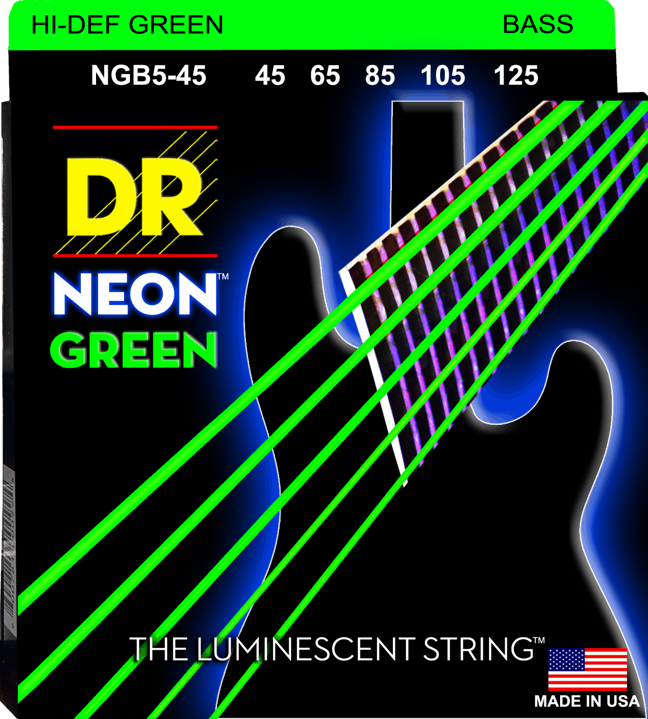 DR-NGB545/Medium 5 String/NEON GREEN/エレキベース弦 wgteh8f DR Strings Neon Green 5 String Medium (45-125) | Bass Buddha