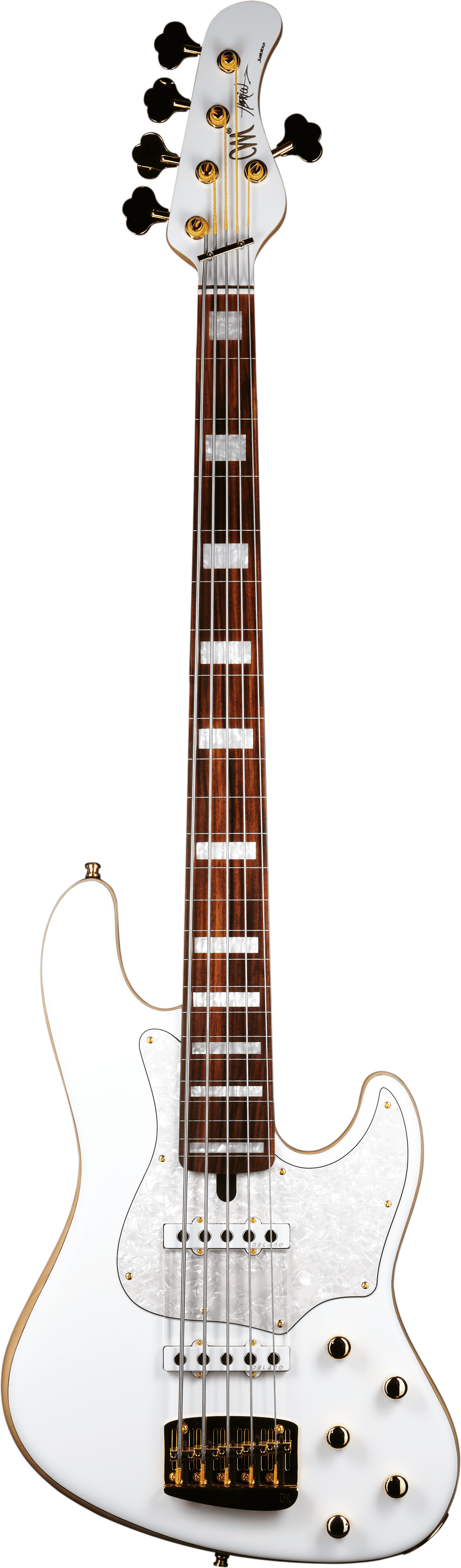 Mayones Jabba HF 5 Fretless Monolith White | Bass Buddha